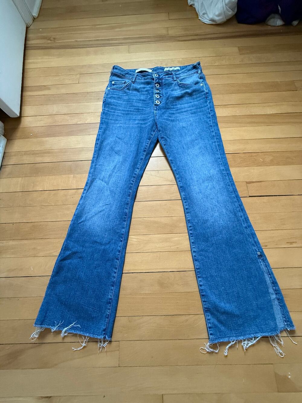 Anthropologie Pilcro High Rise Button Fly Split Hem Jeans - 30